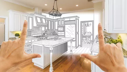 A contractor envisions a new kitchen design