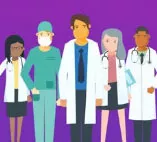 Illustration of different doctors and physicians